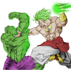 broly vs  hulk colored by scarjay-d3cerzf