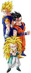 gotenks  gohan  and vegetto by boscha196-d5k3y98