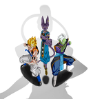 beerus gogeta and zamasu join forces against  whis by orochidaime-dagwvdo